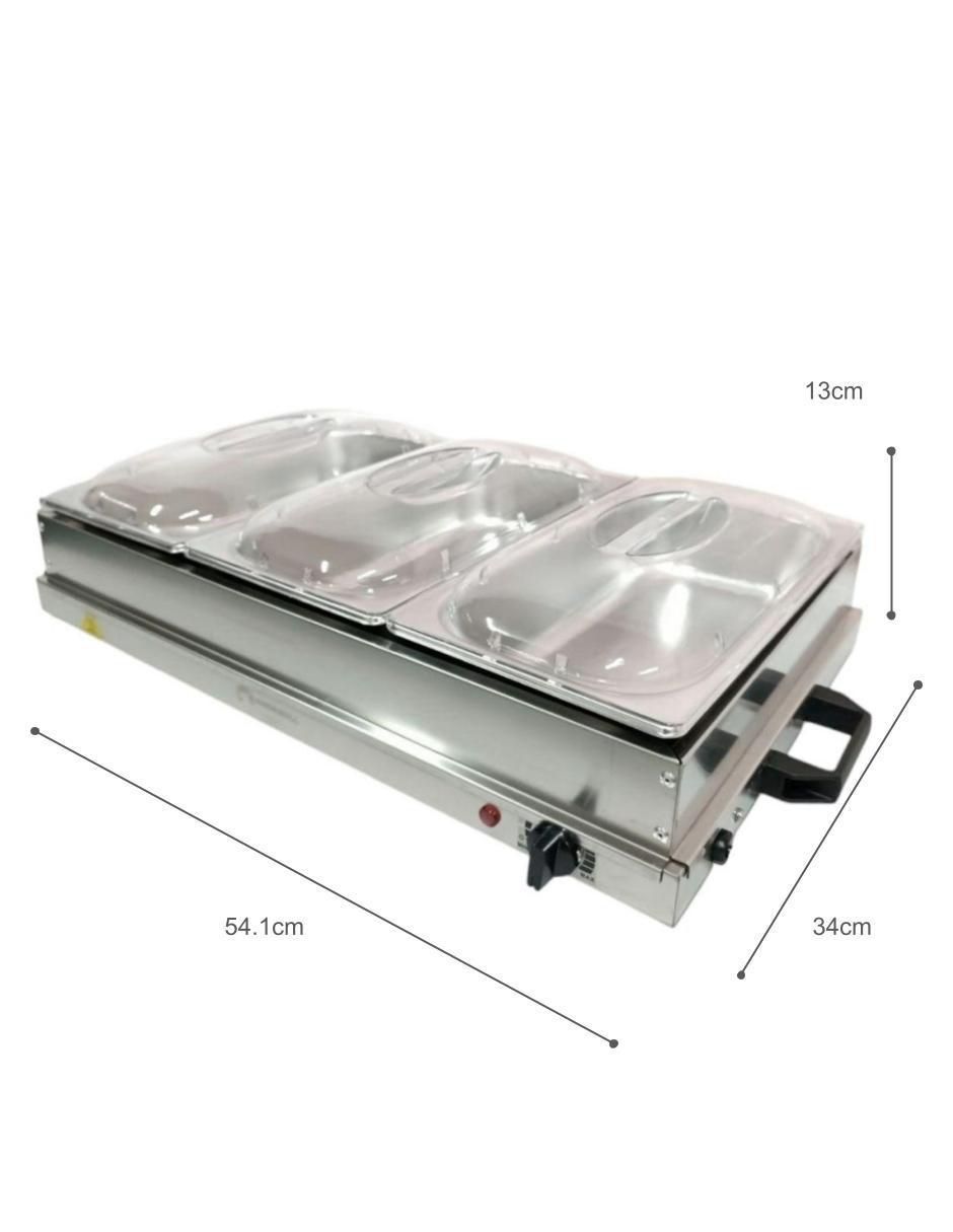 Bufetera de acero inoxidable Sorbull Eléctrica 3 compartimentos 5