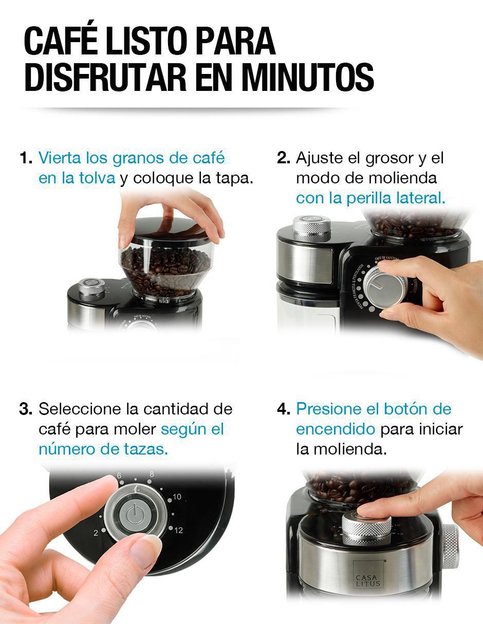 Molino para café profesional de acero inoxidable 7