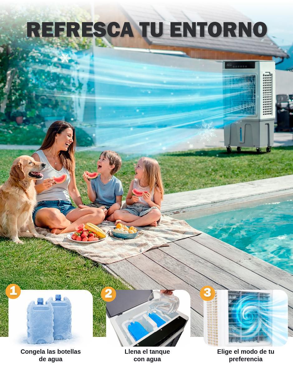 Aire acondicionado portátil Enfriador Evaporativo Frío 30 L 6
