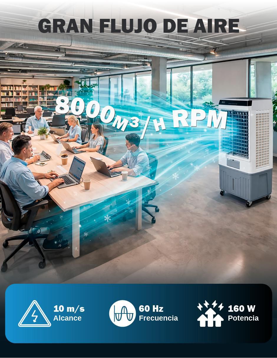 Aire acondicionado portátil Skycare Enfriador Evaporativo 55L Frío
