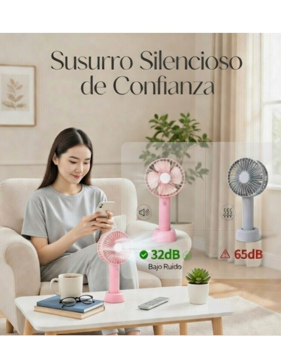 Mini ventilador "con control remoto" (si aplica) 3 "velocidades" 4