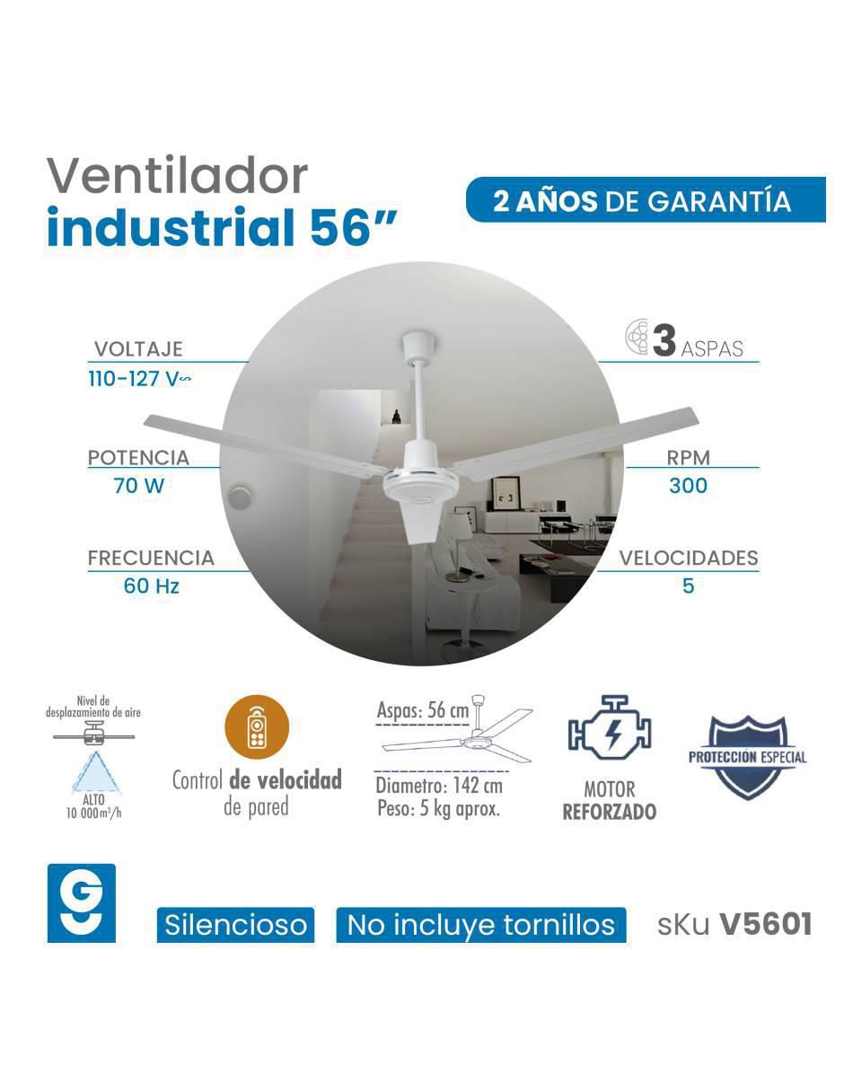 Ventilador de techo con control remoto 5 velocidades 5