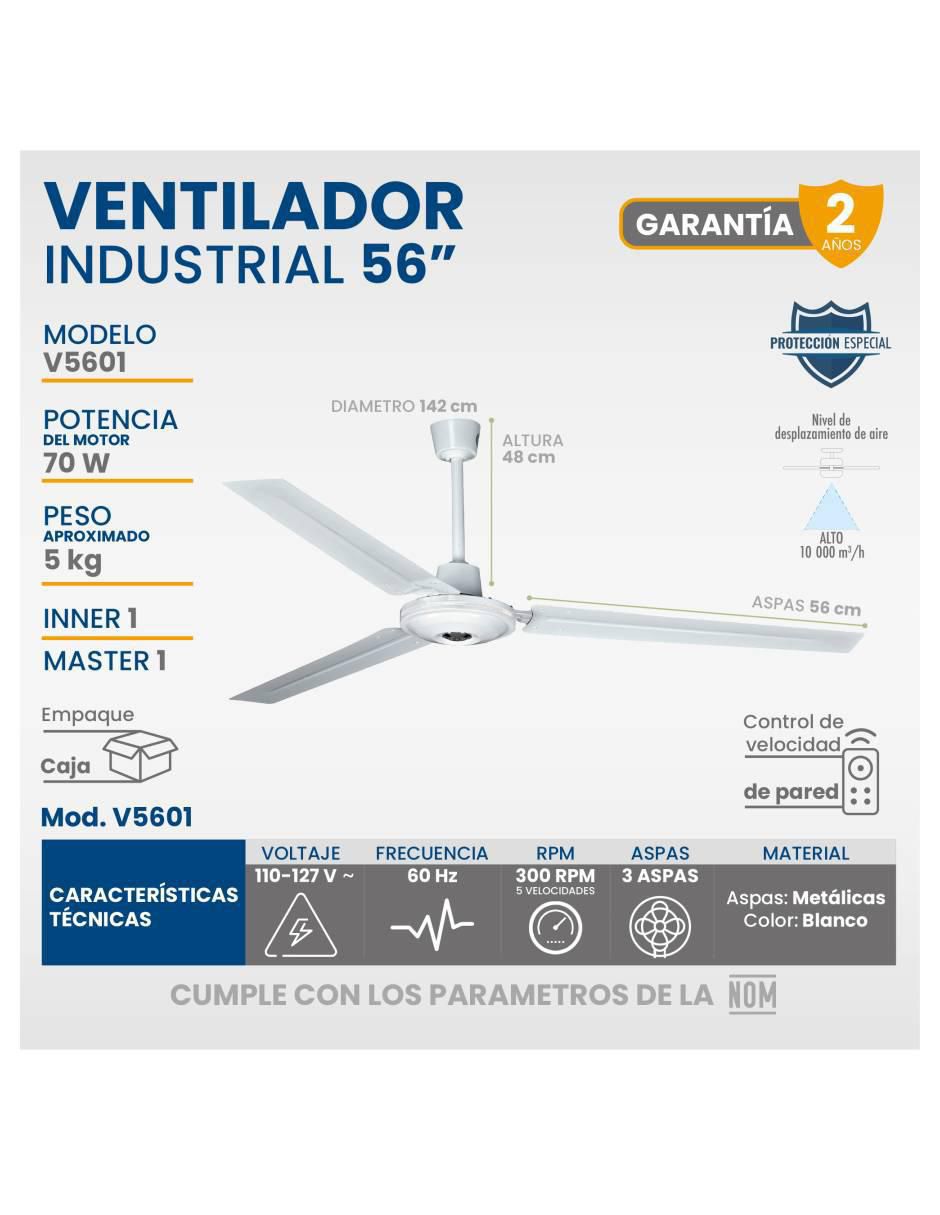 Ventilador de techo con control remoto 5 velocidades 2