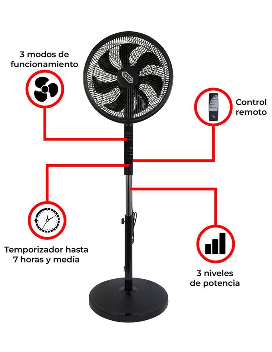 Ventilador de pedestal Iusa con control remoto 3 velocidades