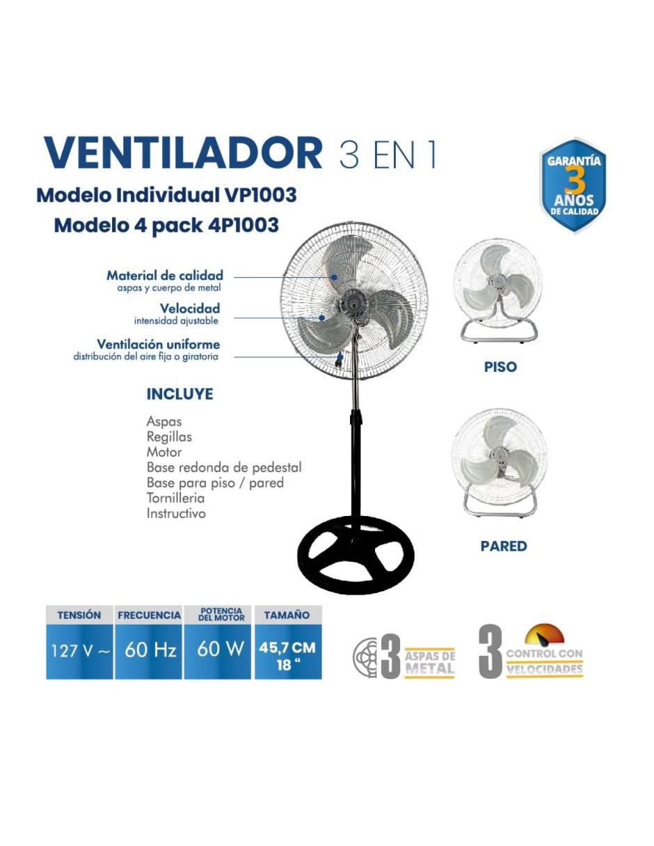 Ventilador 3 en 1 3 velocidades 10