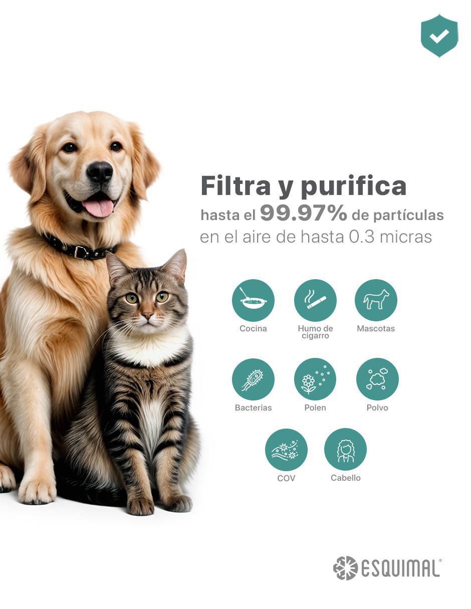Filtro plisado purificador Esquimal 3 en 1 Aero 1200
