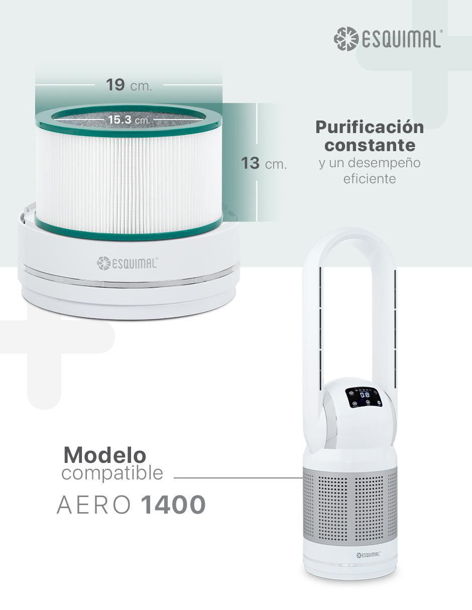 Filtro plisado purificador Esquimal 3 en 1 Aero 1400