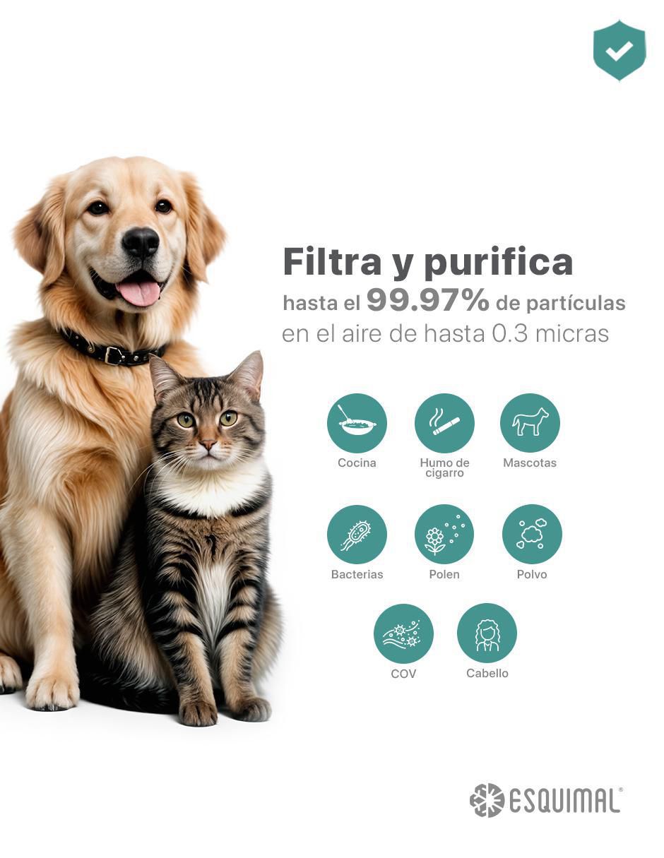 Filtro plisado purificador Esquimal 3 en 1 Aero 1400
