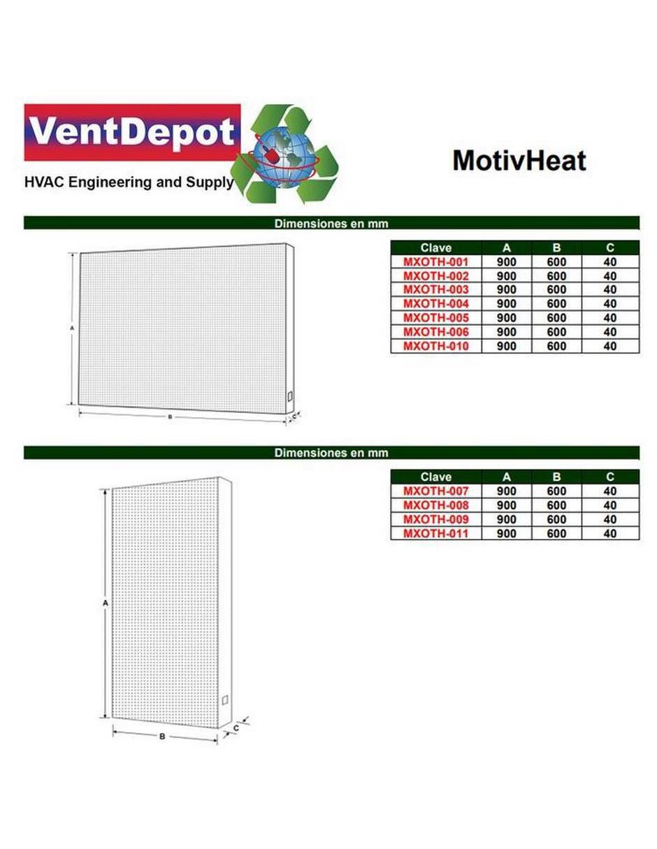 Calefactor de pared eléctrico de 110 V