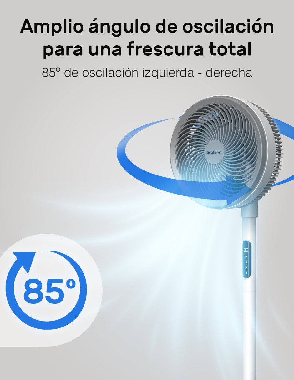 Ventilador de pedestal con control remoto 12 velocidades 12