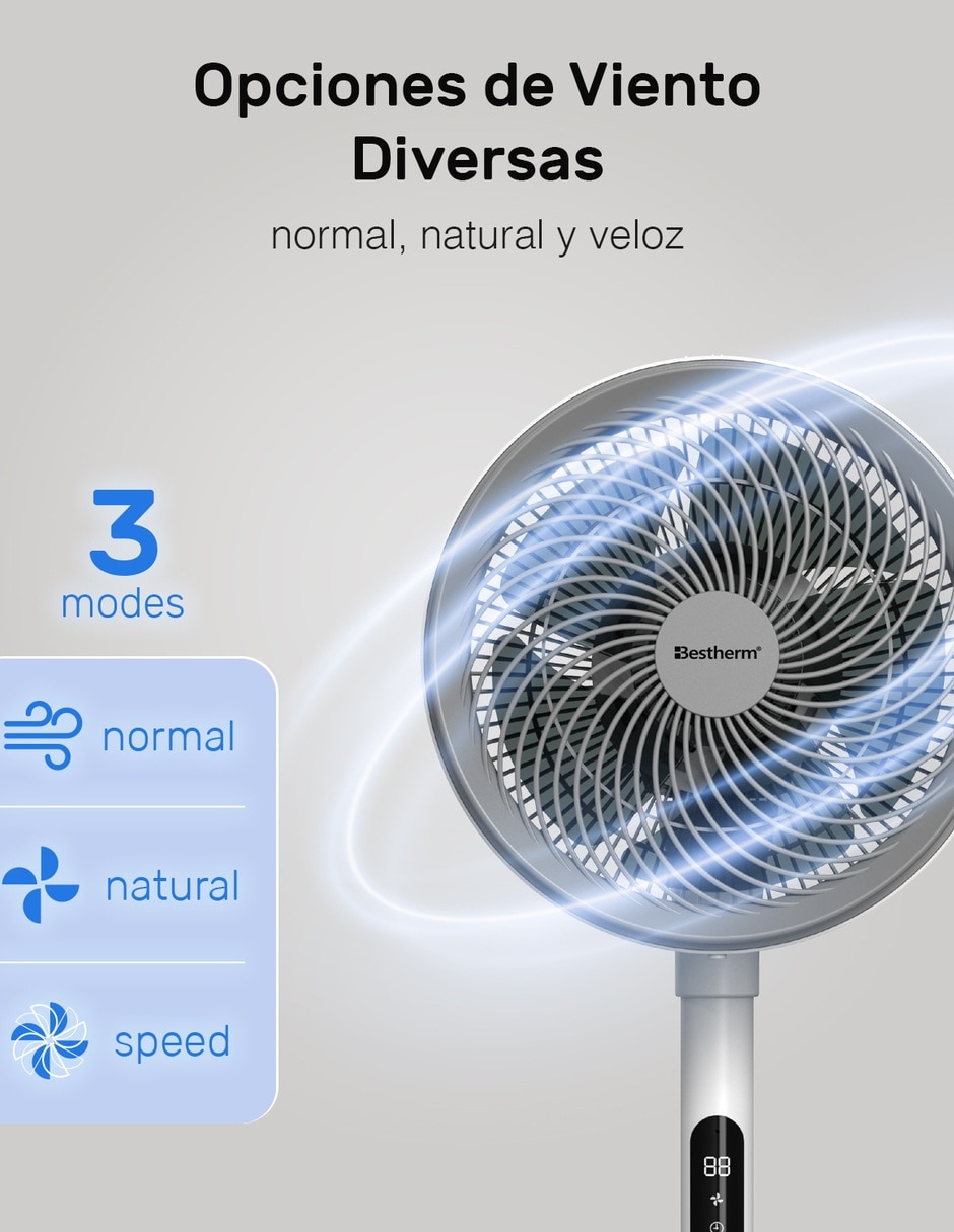 Ventilador de pedestal con control remoto 12 velocidades 13