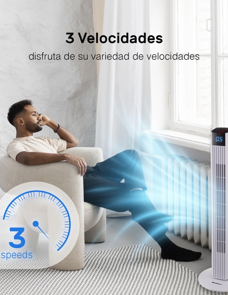 Ventilador de torre con control remoto 3 velocidades 11