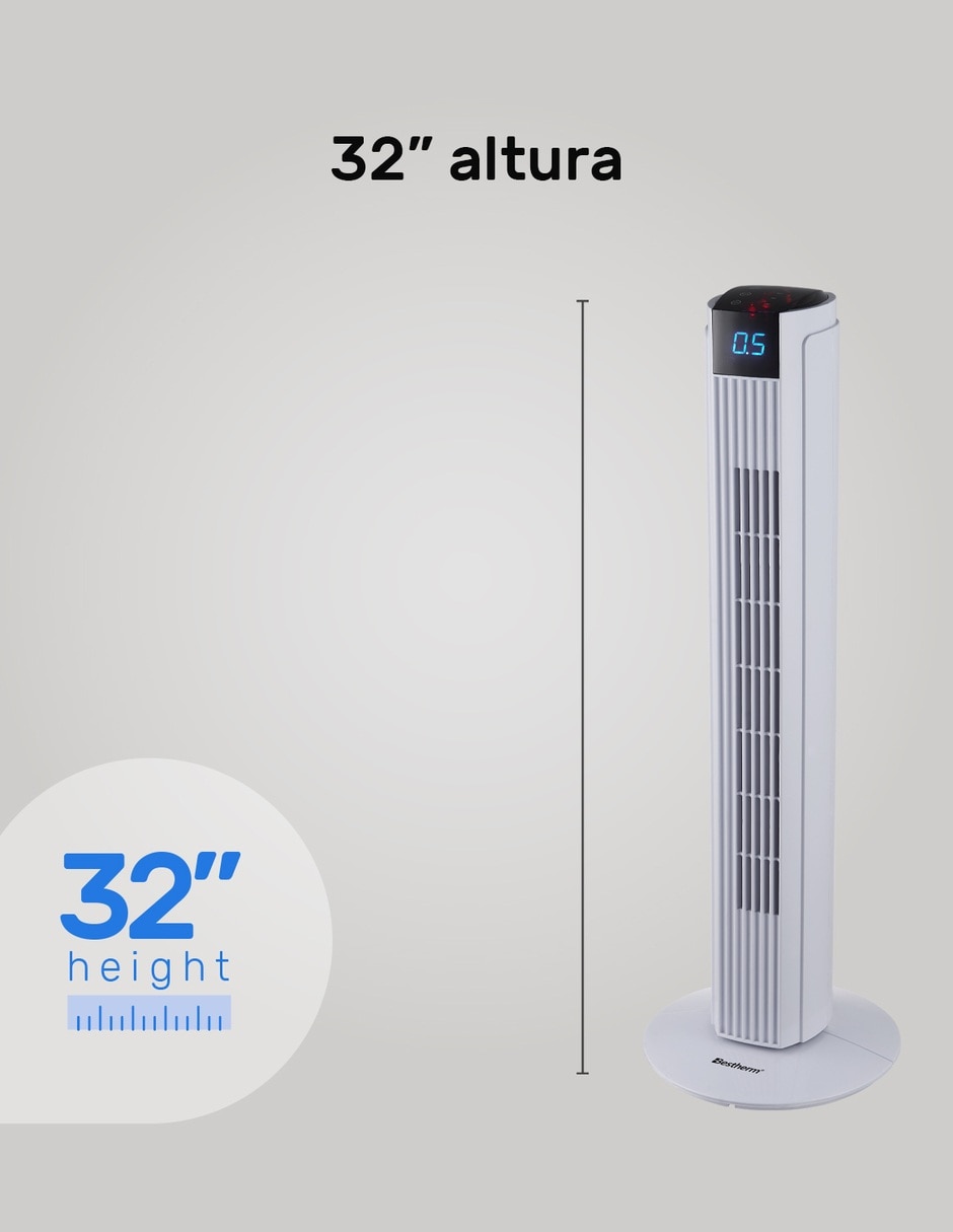 Ventilador de torre con control remoto 3 velocidades 12