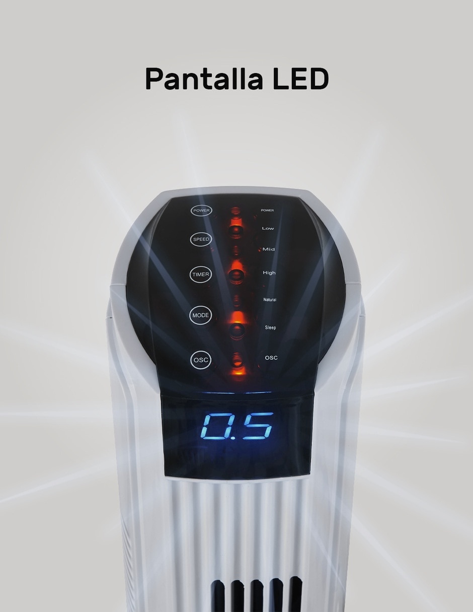 Ventilador de torre con control remoto 3 velocidades 8