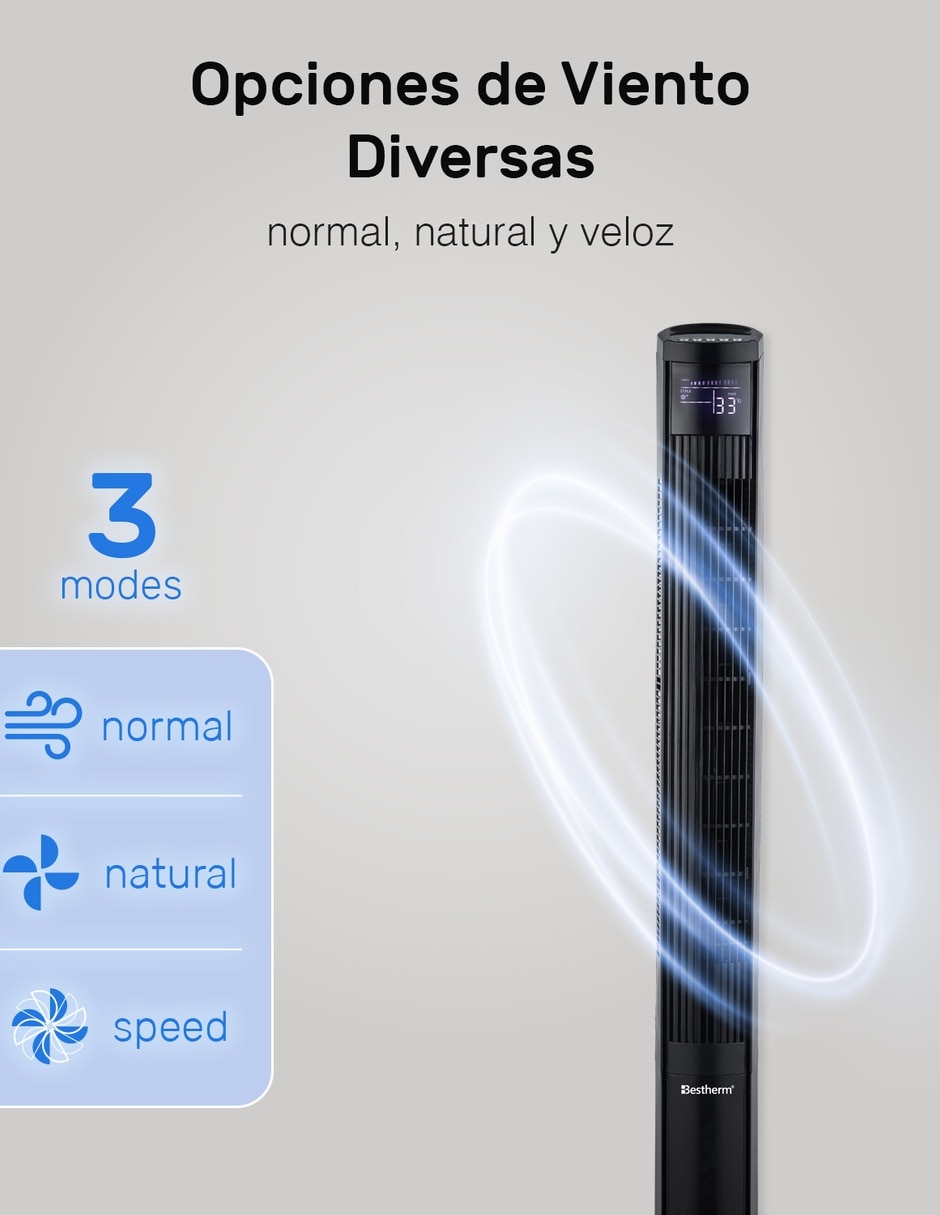 Ventilador de torre con control remoto 3 velocidades 11