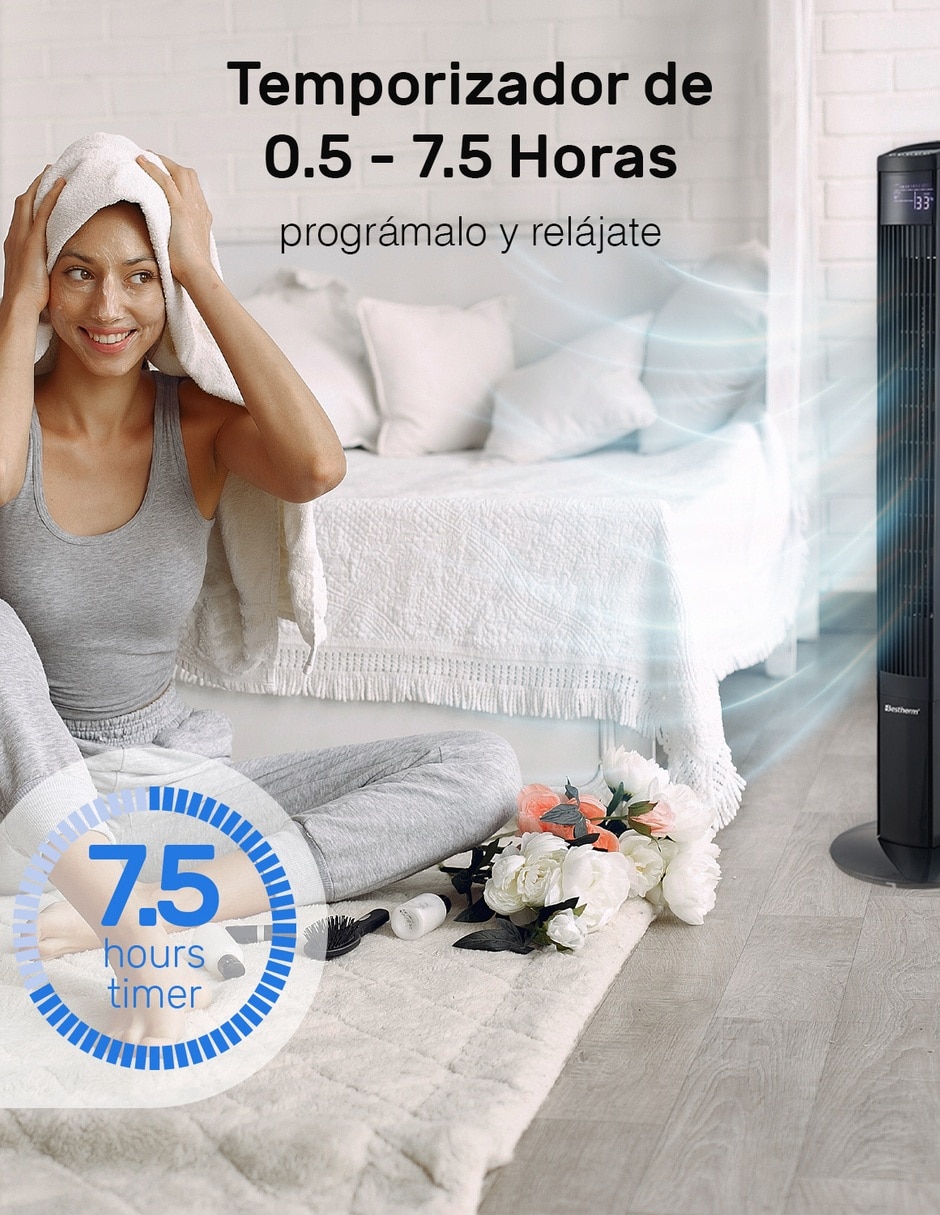 Ventilador de torre con control remoto 3 velocidades 6