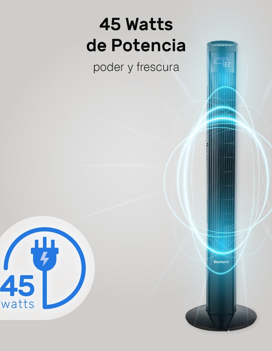 Ventilador de torre con control remoto 3 velocidades 8