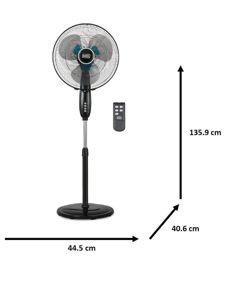 Ventilador de pedestal Black+Decker con control remoto 3 velocidades