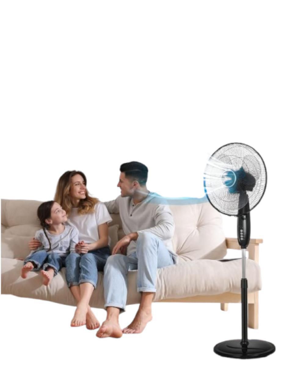Ventilador de pedestal Black+Decker con control remoto 3 velocidades