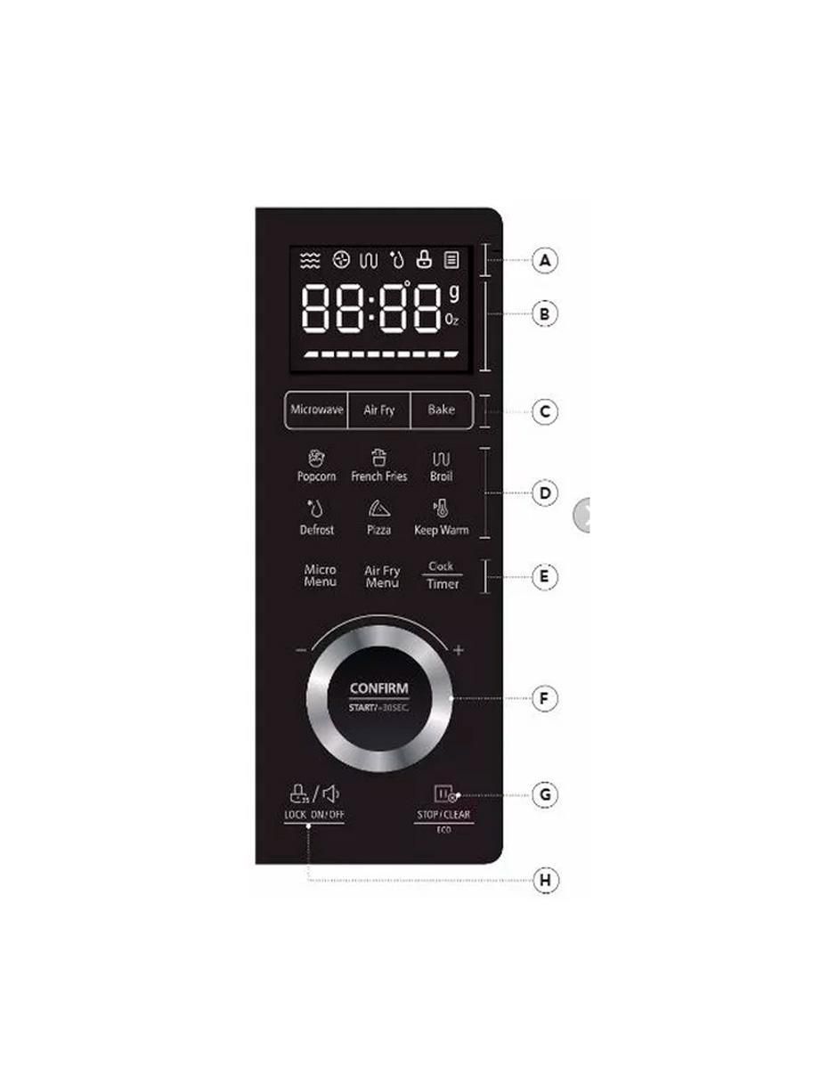 Horno de microondas de convección con grill modelo BDK02 de 1 pie cúbico 2