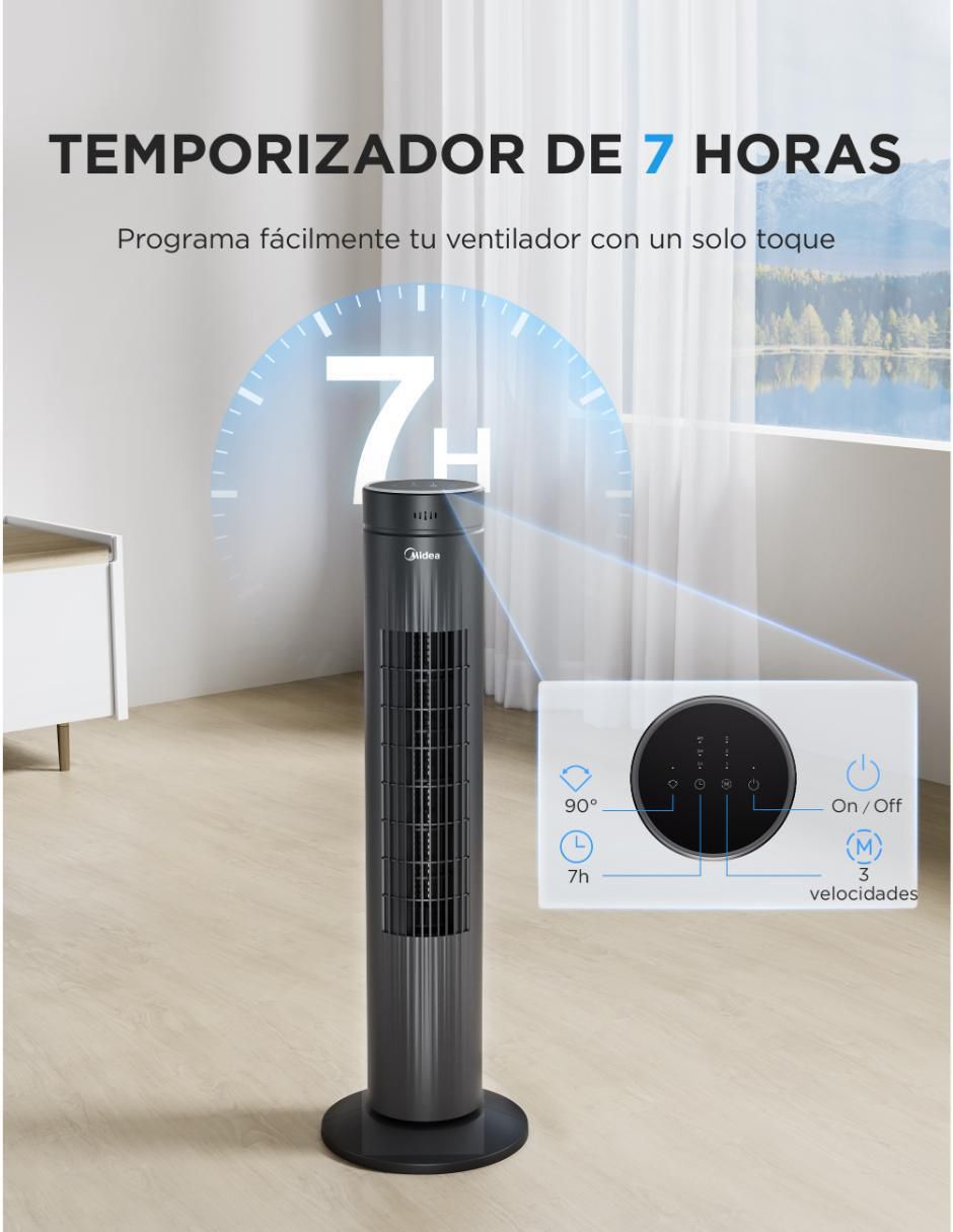 Ventilador de torre Sí 3 velocidades 7