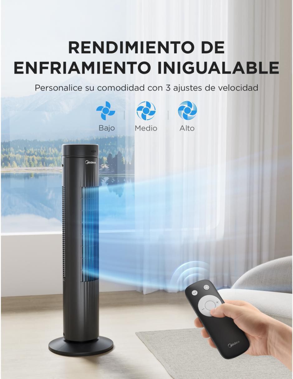 Ventilador de torre Sí 3 velocidades 9