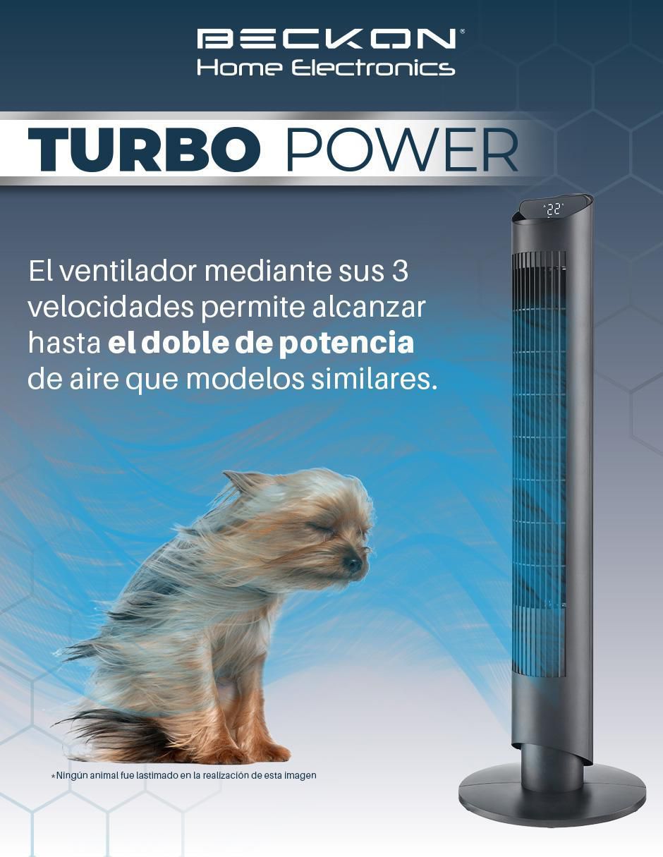 Ventilador de torre con control remoto 3 velocidades 4