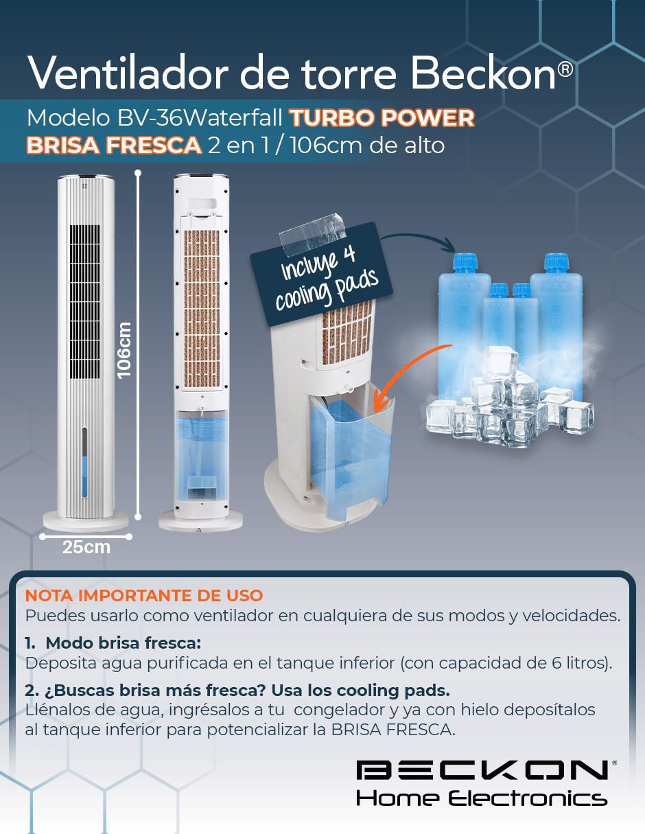 Ventilador 2 en 1 Beckon con control remoto 3 velocidades