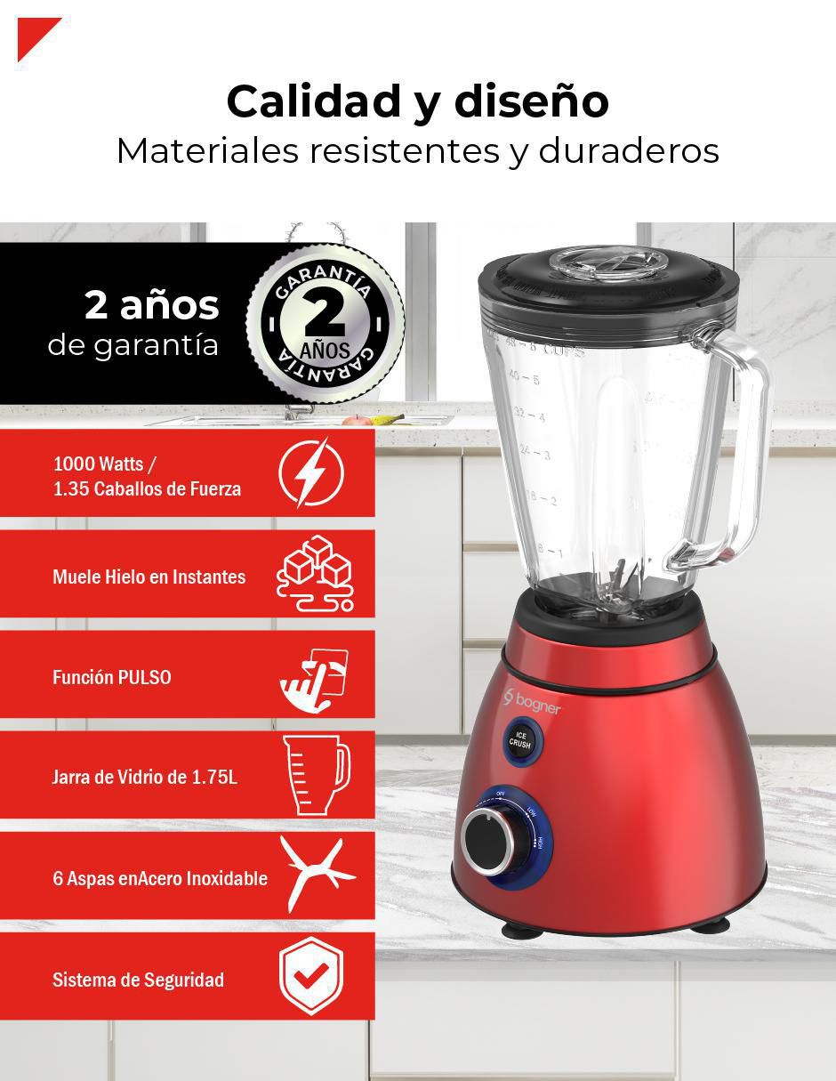 Licuadora Bogner BSB05R 2 velocidades