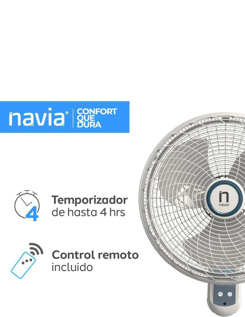 Ventilador de pared con control remoto 3 velocidades