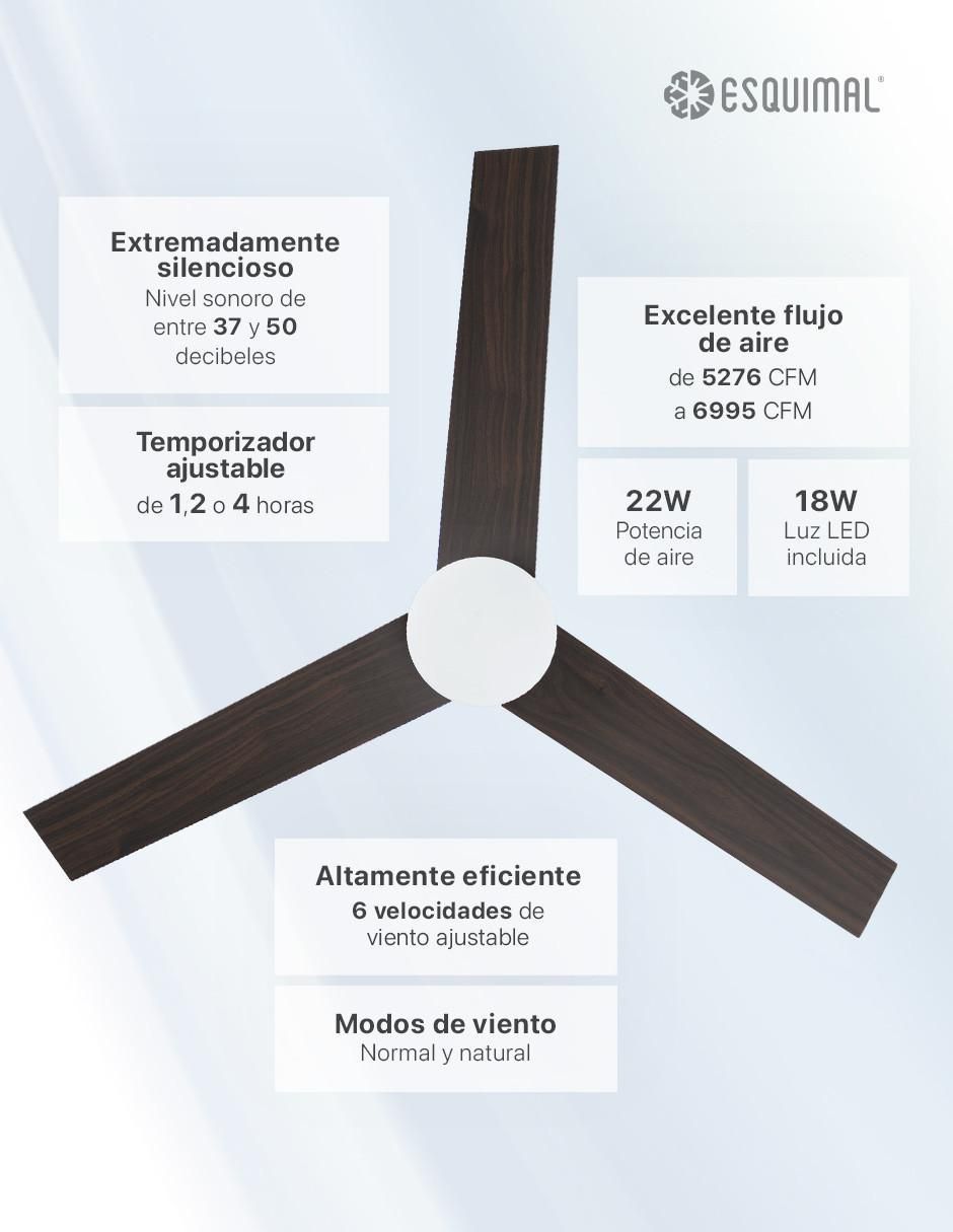Ventilador de techo con control remoto 6 velocidades