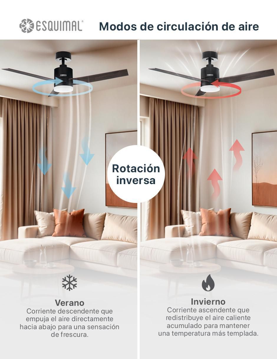Ventilador de techo Esquimal con control remoto 6 velocidades