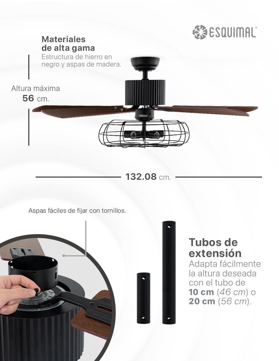 Ventilador de techo Esquimal con control remoto 6 velocidades