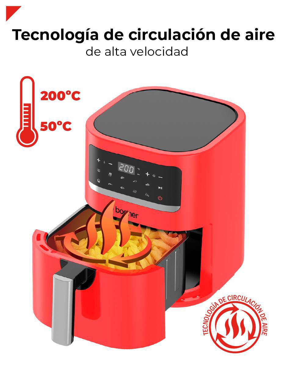 Freidora de aire con compartimento único Bogner 3.3 L baf03