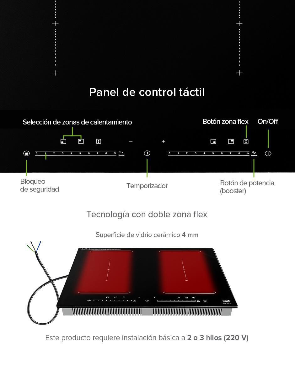 Parrilla de inducción Avera PIVF1 de vidrio