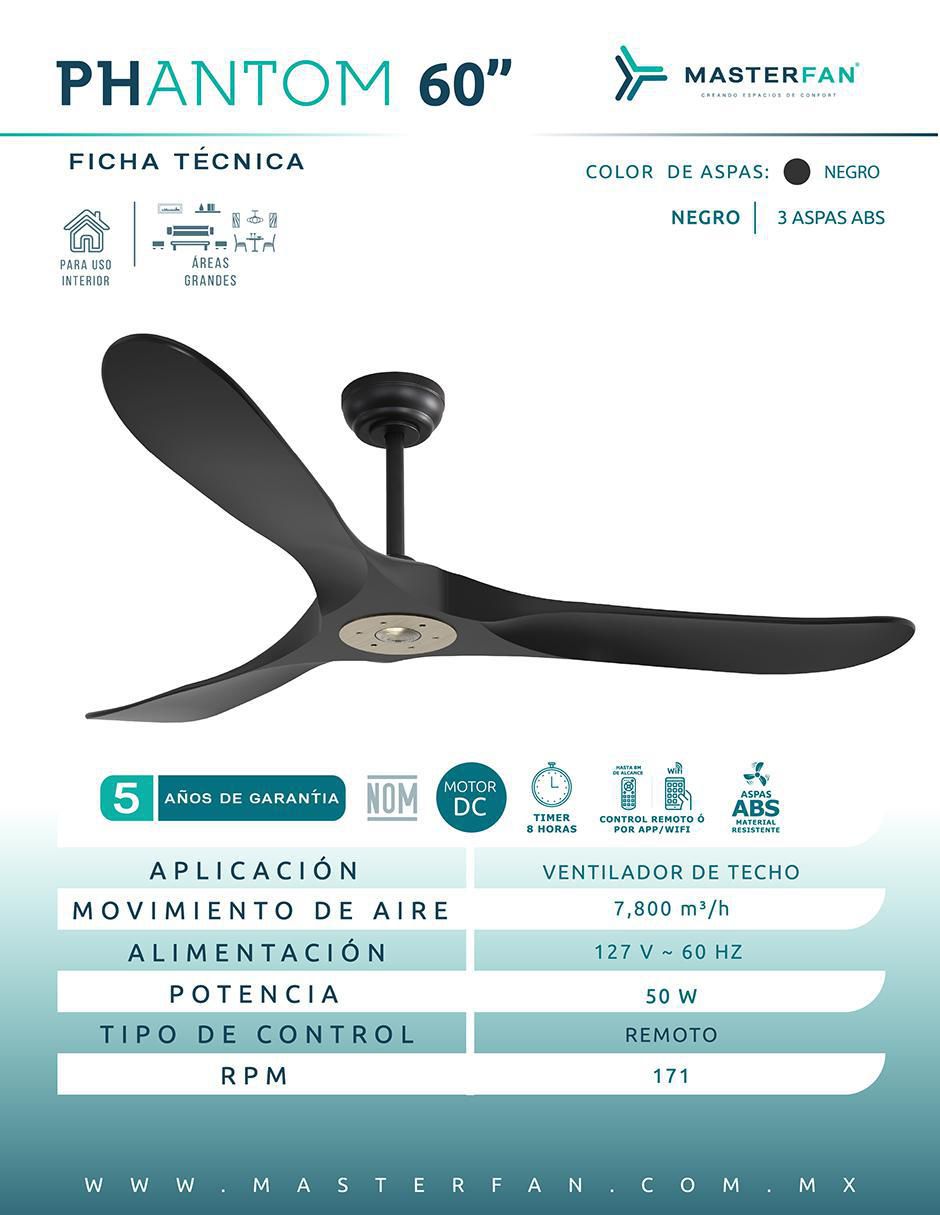 Ventilador de techo Masterfan con control remoto 3 velocidades