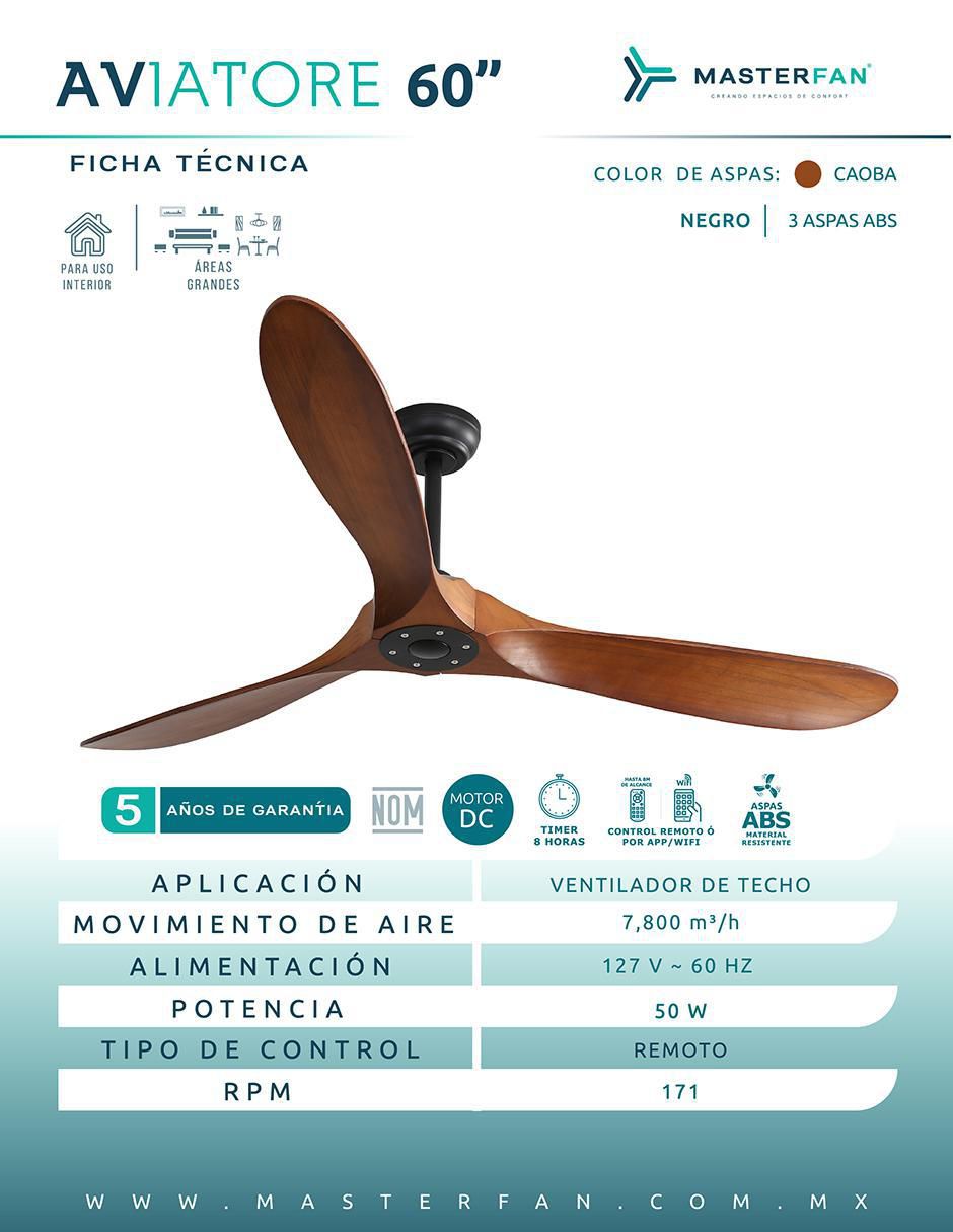 Ventilador de techo Masterfan con control remoto 3 velocidades