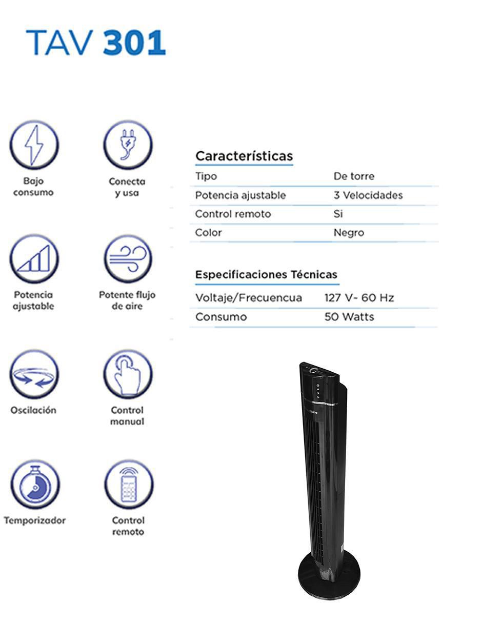 Ventilador de torre Symphony con control remoto 3 velocidades