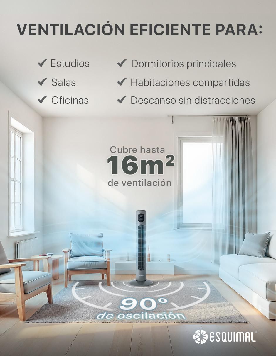 Ventilador de torre con control remoto 3 velocidades 3