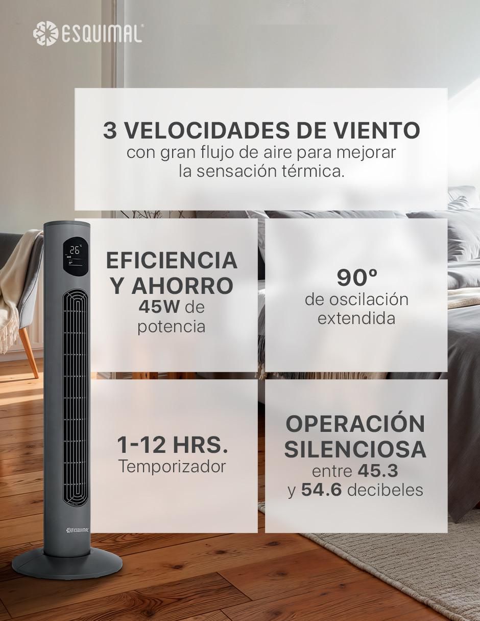Ventilador de torre con control remoto 3 velocidades