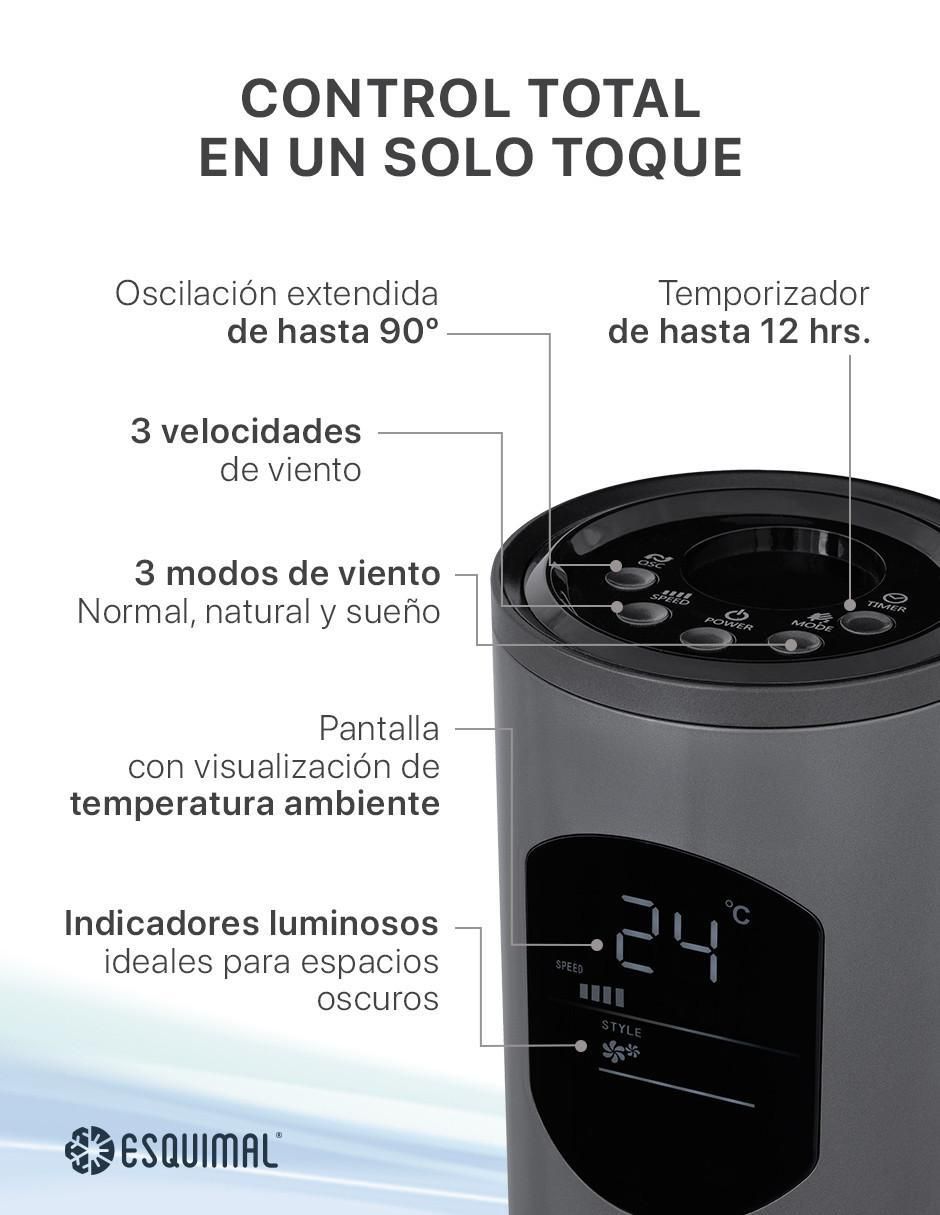Ventilador de torre con control remoto 3 velocidades 4
