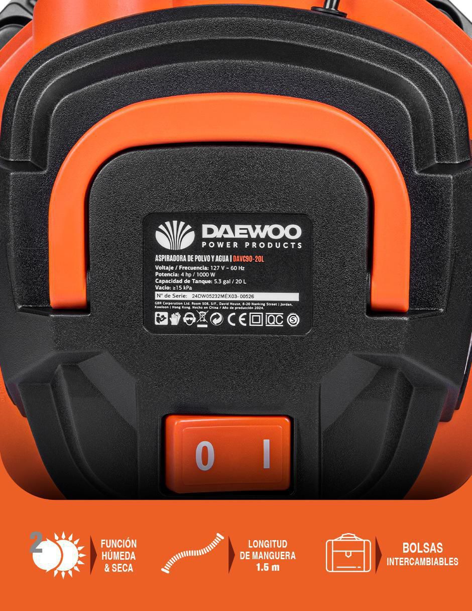 Aspiradora wet & dry Daewoo davc90-20l 20 litros