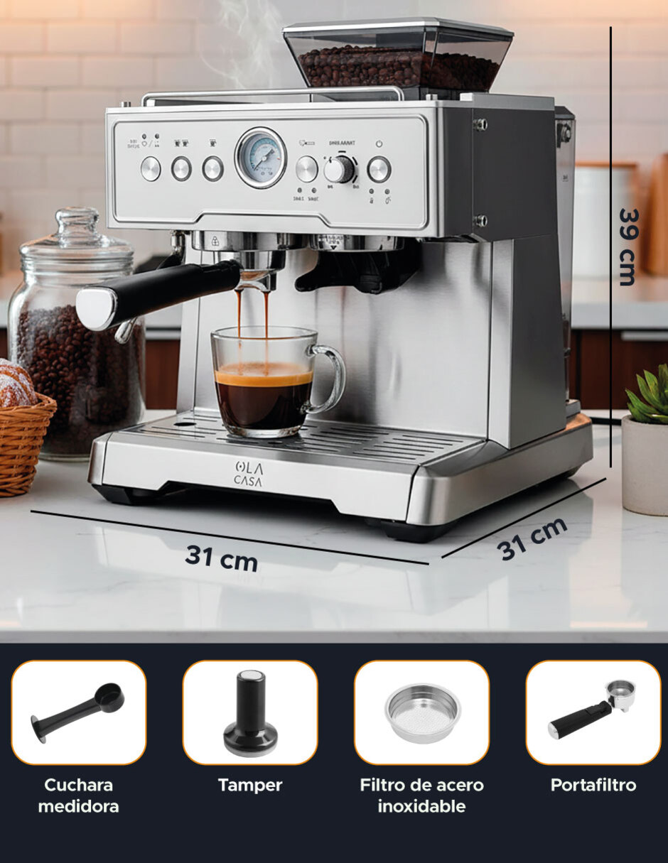 Cafetera con molino ola casa cafetera expresó cafetera con molino