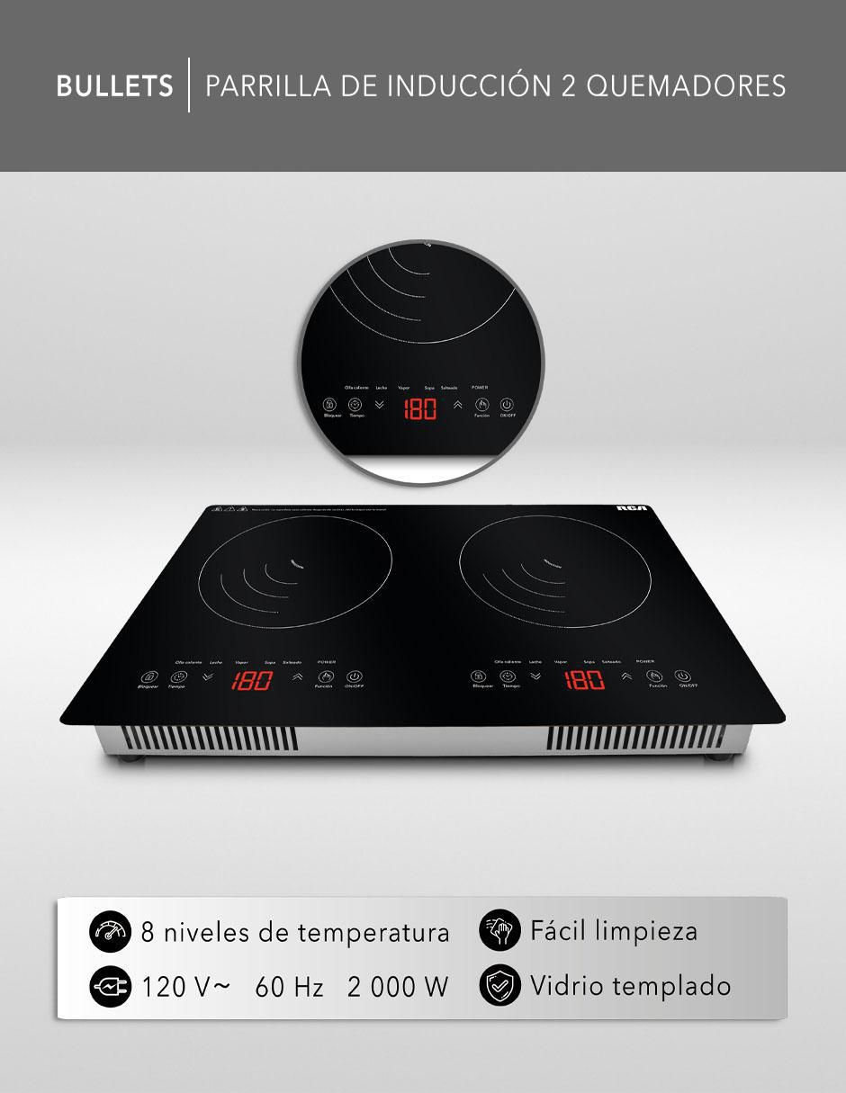 Parrilla de inducción Rca rc-12e2 de vidrio templado