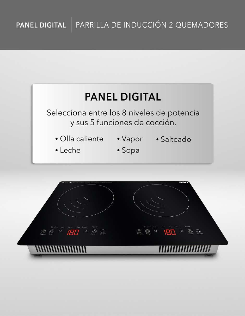 Parrilla de inducción Rca rc-12e2 de vidrio templado