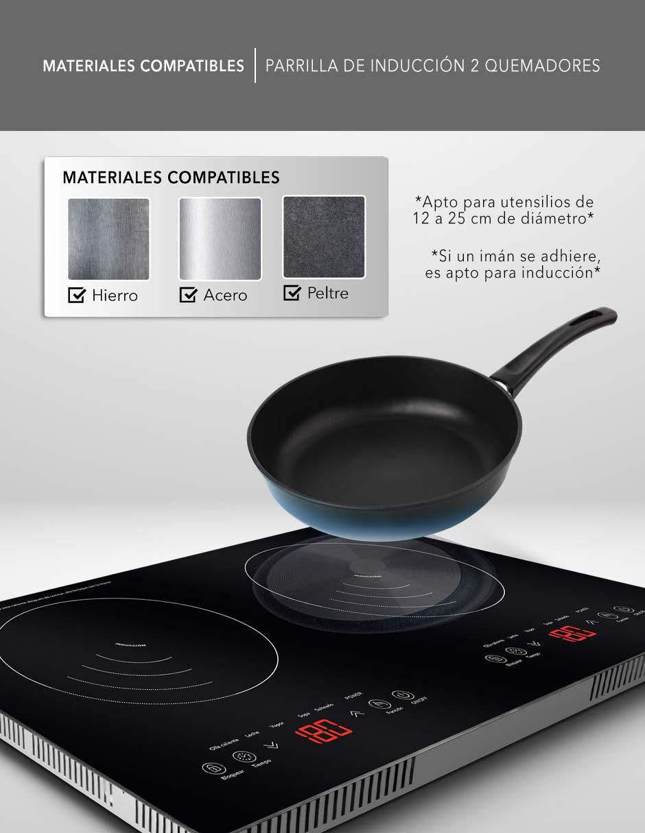 Parrilla de inducción Rca rc-12e2 de vidrio templado