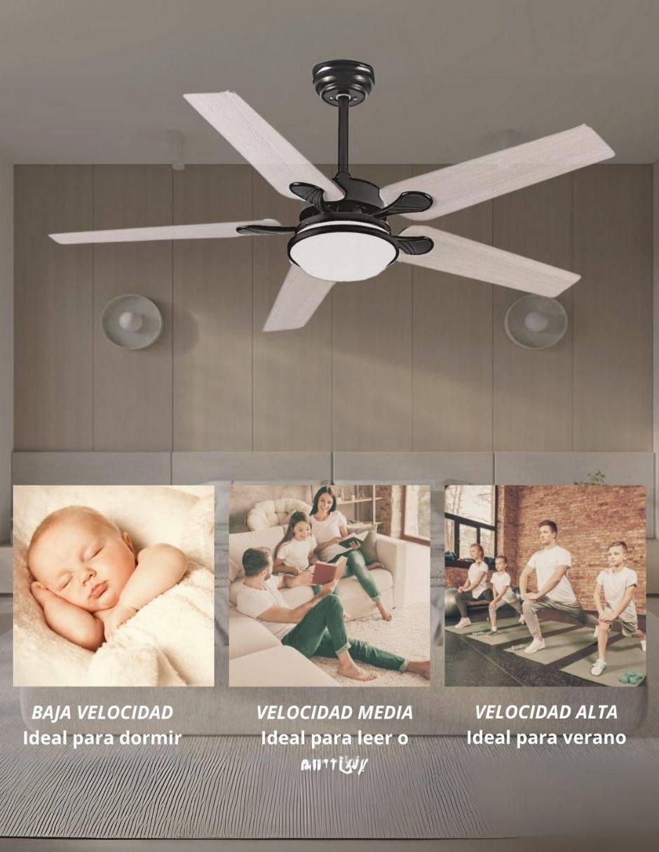 Ventilador de techo Megaluz con control remoto 6 velocidades