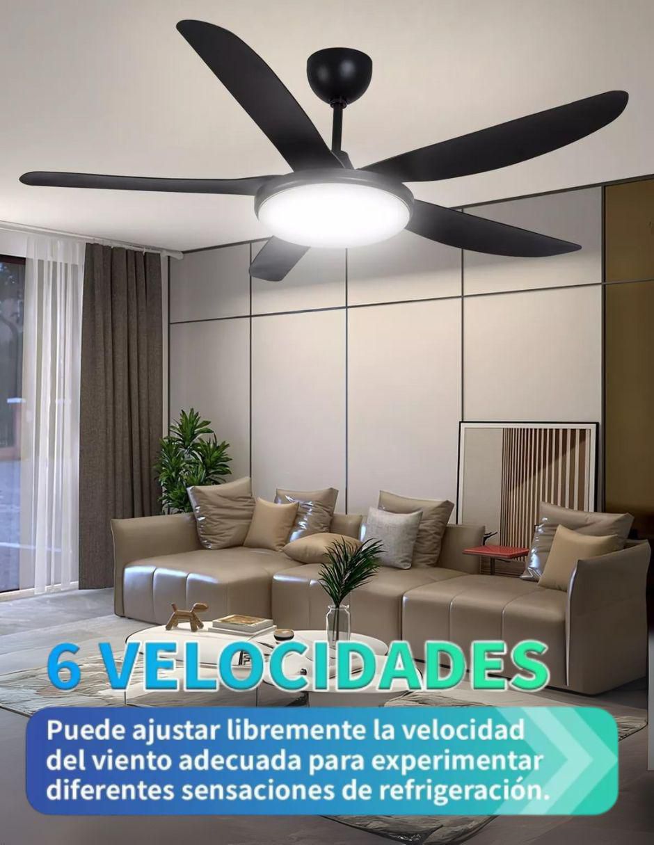Ventilador de techo con control remoto 6 velocidades