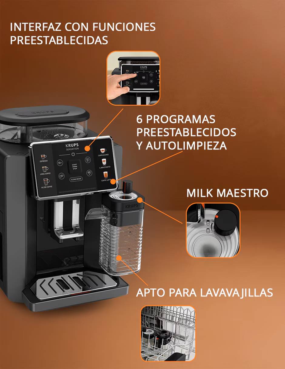 Cafetera super automática sensation EA912HMX 11