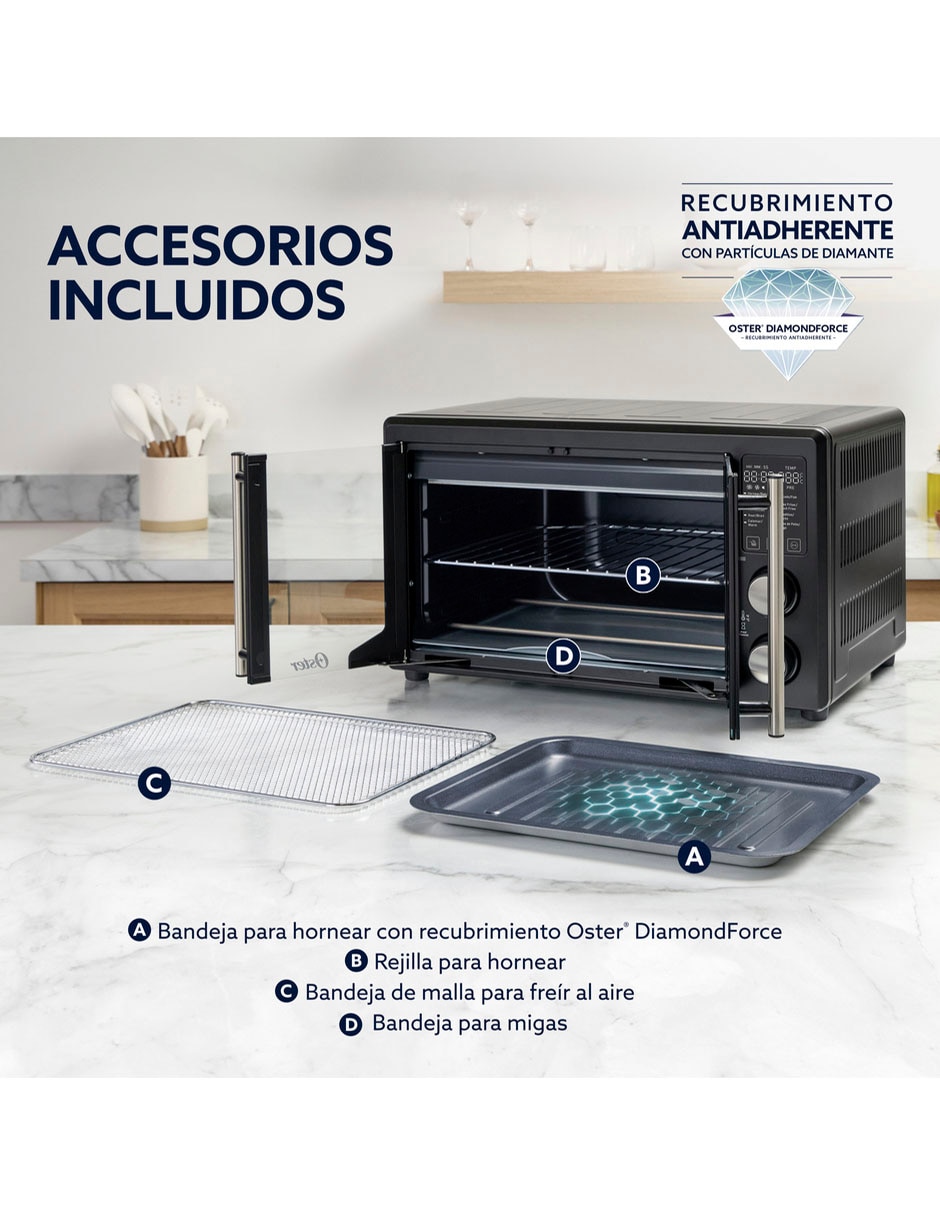 Horno eléctrico freidora Oster tssttv42fddafnsb Puerta Francesa 42 l